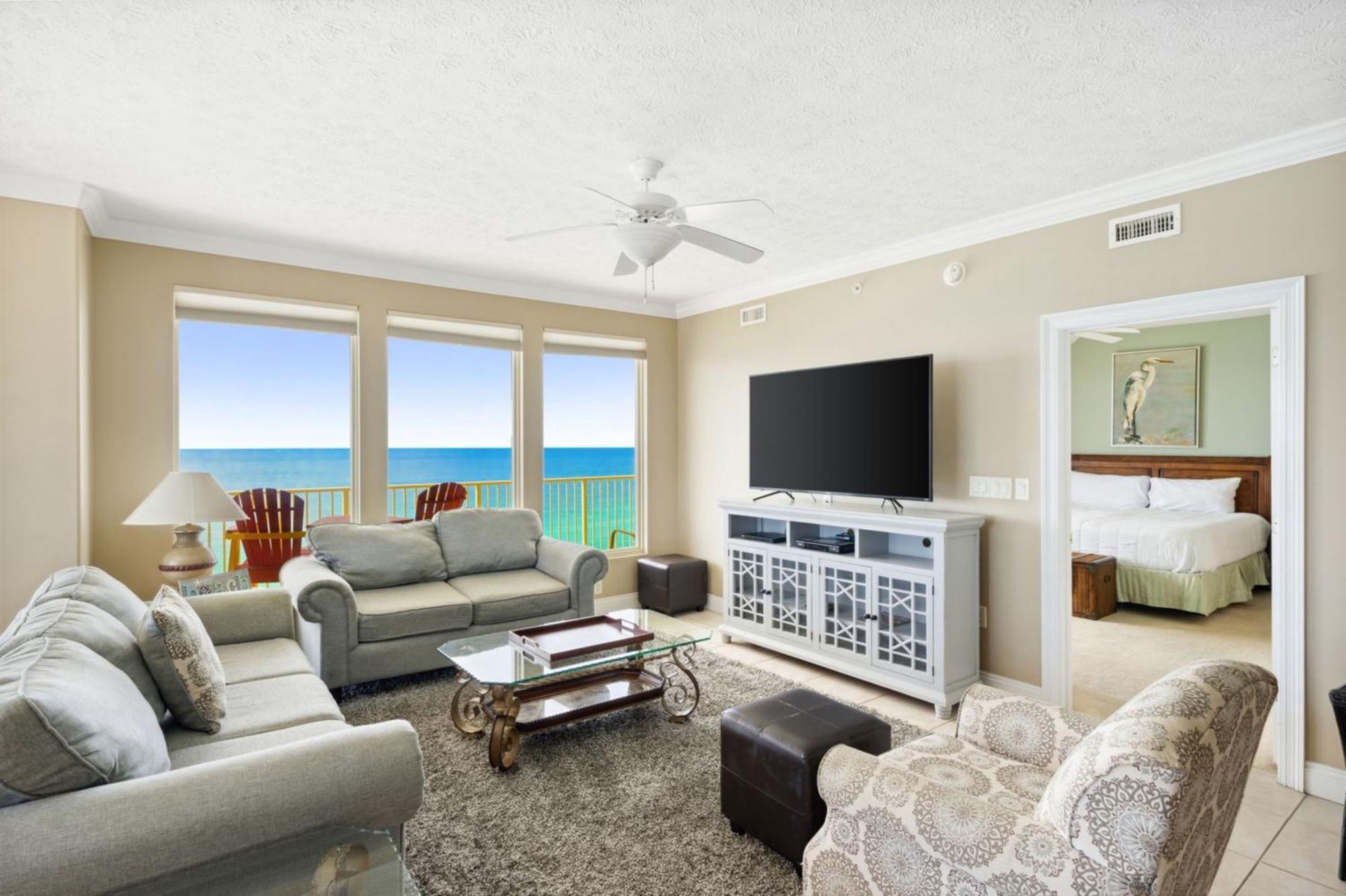 Treasure Tides-3br Beachfront Corner Unit Sleeps 8 With Stunning Gulf Views! * Panama City Beach